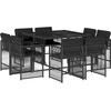 Image de vidaXL - 9-delige - Tuinset - poly - rattan - zwart