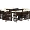 Image de vidaXL - 9-delige - Tuinset - met - kussens - poly - rattan - bruin