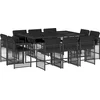 Image de vidaXL - 11-delige - Tuinset - met - kussens - poly - rattan - zwart