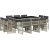 Image de vidaXL - 11-delige - Tuinset - met - kussens - poly - rattan - lichtgrijs