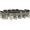 Image de vidaXL - 13-delige - Tuinset - met - kussens - poly - rattan - lichtgrijs