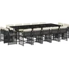 Image de vidaXL - 15-delige - Tuinset - met - kussens - poly - rattan - zwart