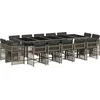Image de vidaXL - 15-delige - Tuinset - met - kussens - poly - rattan - grijs