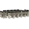 Image de vidaXL - 15-delige - Tuinset - met - kussens - poly - rattan - lichtgrijs