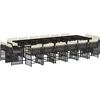 Image de vidaXL - 17-delige - Tuinset - met - kussens - poly - rattan - zwart
