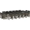 Image de vidaXL - 17-delige - Tuinset - met - kussens - poly - rattan - grijs