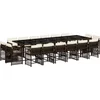 Image de vidaXL - 17-delige - Tuinset - met - kussens - poly - rattan - bruin