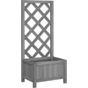 Image de vidaXL - Plantenbak - met - latwerk - massief - vurenhout - grijs