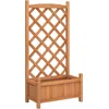 Image de vidaXL - Plantenbak - met - latwerk - massief - vurenhout - bruin