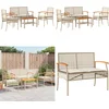 Image de vidaXL - 4-delige - Loungeset - met - kussens - poly - rattan - beige