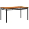 Image de vidaXL - Tuintafel - 140x80x75 - cm - poly - rattan - en - acaciahout - zwart