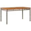 Image de vidaXL - Tuintafel - 140x80x75 - cm - poly - rattan - en - acaciahout - grijs