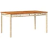 Image de vidaXL - Tuintafel - 140x80x75 - cm - poly - rattan - en - acaciahout - beige