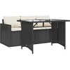 Image de vidaXL - 2-delige - Tuinset - met - kussens - poly - rattan - zwart