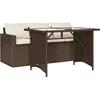 Image de vidaXL - 2-delige - Tuinset - met - kussens - poly - rattan - bruin