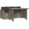 Image de vidaXL - 2-delige - Tuinset - met - kussens - poly - rattan - grijs