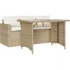 Image de vidaXL - 2-delige - Tuinset - met - kussens - poly - rattan - beige
