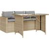 Image de vidaXL - 2-delige - Tuinset - met - kussens - poly - rattan - beige