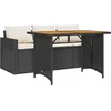 Image de vidaXL - 2-delige - Tuinset - met - kussens - poly - rattan - zwart