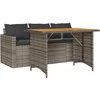 Image de vidaXL - 2-delige - Tuinset - met - kussens - poly - rattan - grijs