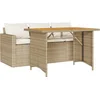 Image de vidaXL - 2-delige - Tuinset - met - kussens - poly - rattan - beige