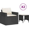 Image de vidaXL - 4-delige - Loungeset - met - kussens - poly - rattan - zwart