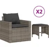 Image de vidaXL - 4-delige - Loungeset - met - kussens - poly - rattan - grijs
