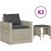 Image de vidaXL - 4-delige - Loungeset - met - kussens - poly - rattan - lichtgrijs
