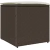 Image de vidaXL - Kussenbox - met - opslag - Bruin - 50 - x - 50 - x - 50 - cm - poly - rattan