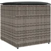 Image de vidaXL - Kussenbox - met - opslag - Grijs - 50 - x - 50 - x - 50 - cm - poly - rattan