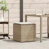 Image de vidaXL - Kussenbox - met - opslag - Beige - 50 - x - 50 - x - 50 - cm - poly - rattan