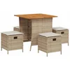 Image de vidaXL - 5-delige - Tuinset - met - kussens - poly - rattan - beige