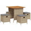 Image de vidaXL - 5-delige - Tuinset - met - kussens - poly - rattan - beige