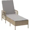 Image de vidaXL - Ligstoel - Beige - en - Lichtgrijs - 55 - x - 200 - x - 92 - cm - poly - rattan