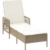Image de vidaXL - Ligstoel - Beige - en - Crème - Wit - 55 - x - 200 - x - 92 - cm - poly - rattan