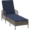 Image de vidaXL - Ligstoel - Grijs - en - Marineblauw - 55 - x - 200 - x - 92 - cm - poly - rattan