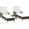 Image de vidaXL - Ligstoel - 3 - pcs - Bruin - en - Crème - Wit - 200 - x - 55 - x - 92 - cm - poly - rattan