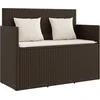 Image de vidaXL - Tuinbank - met - kussens - poly - rattan - bruin