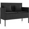 Image de vidaXL - Tuinbank - met - kussens - poly - rattan - zwart