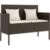 Image de vidaXL - Tuinbank - met - kussens - poly - rattan - bruin