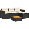 Image de vidaXL - 3-delige - Loungeset - met - kussens - poly - rattan - zwart