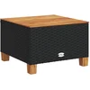 Image de vidaXL - Tuintafel - 55x55x36 - cm - poly - rattan - en - acaciahout - zwart