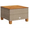 Image de vidaXL - Tuintafel - 55x55x36 - cm - poly - rattan - en - acaciahout - beige