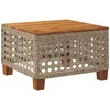 Image de vidaXL - Tuintafel - 55x55x36 - cm - poly - rattan - en - acaciahout - beige