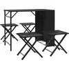 Image de vidaXL - 5-delige - Tuinset - inklapbaar - poly - rattan - zwart