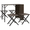 Image de vidaXL - 5-delige - Tuinset - inklapbaar - poly - rattan - bruin