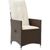 Image de vidaXL - Tuinstoel - verstelbaar - met - kussens - poly - rattan - bruin