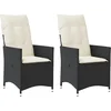 Image de vidaXL - Tuinstoelen - 2 - st - verstelbaar - met - kussens - poly - rattan - zwart