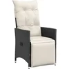 Image de vidaXL - Tuinstoel - verstelbaar - met - kussens - poly - rattan - zwart