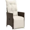 Image de vidaXL - Tuinstoel - verstelbaar - met - kussens - poly - rattan - bruin